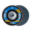 Pferd 4-1/2" x 5/8-11 Thd. POLIFAN® Flap Disc - Z PSF STEELOX, Zirconia, 40 Grit, Conical 62071